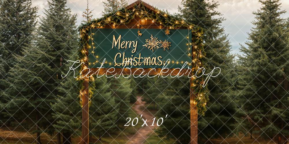 Kate Merry Christmas Tree Forest Backdrop Designed by Emetselch - Kate Backdrop AU