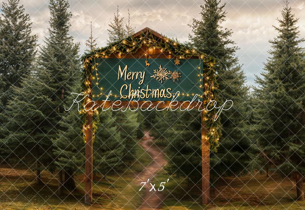 Kate Merry Christmas Tree Forest Backdrop Designed by Emetselch - Kate Backdrop AU