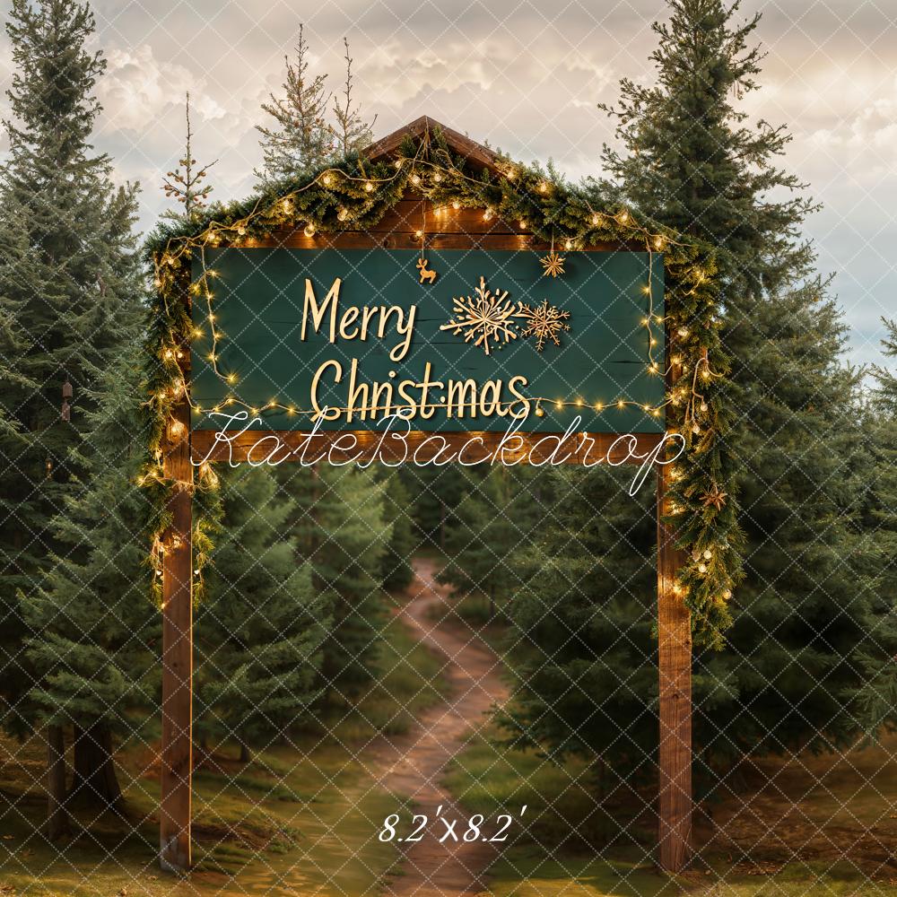 Kate Merry Christmas Tree Forest Backdrop Designed by Emetselch - Kate Backdrop AU