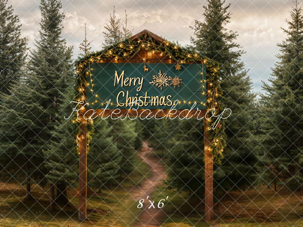 Kate Merry Christmas Tree Forest Backdrop Designed by Emetselch - Kate Backdrop AU