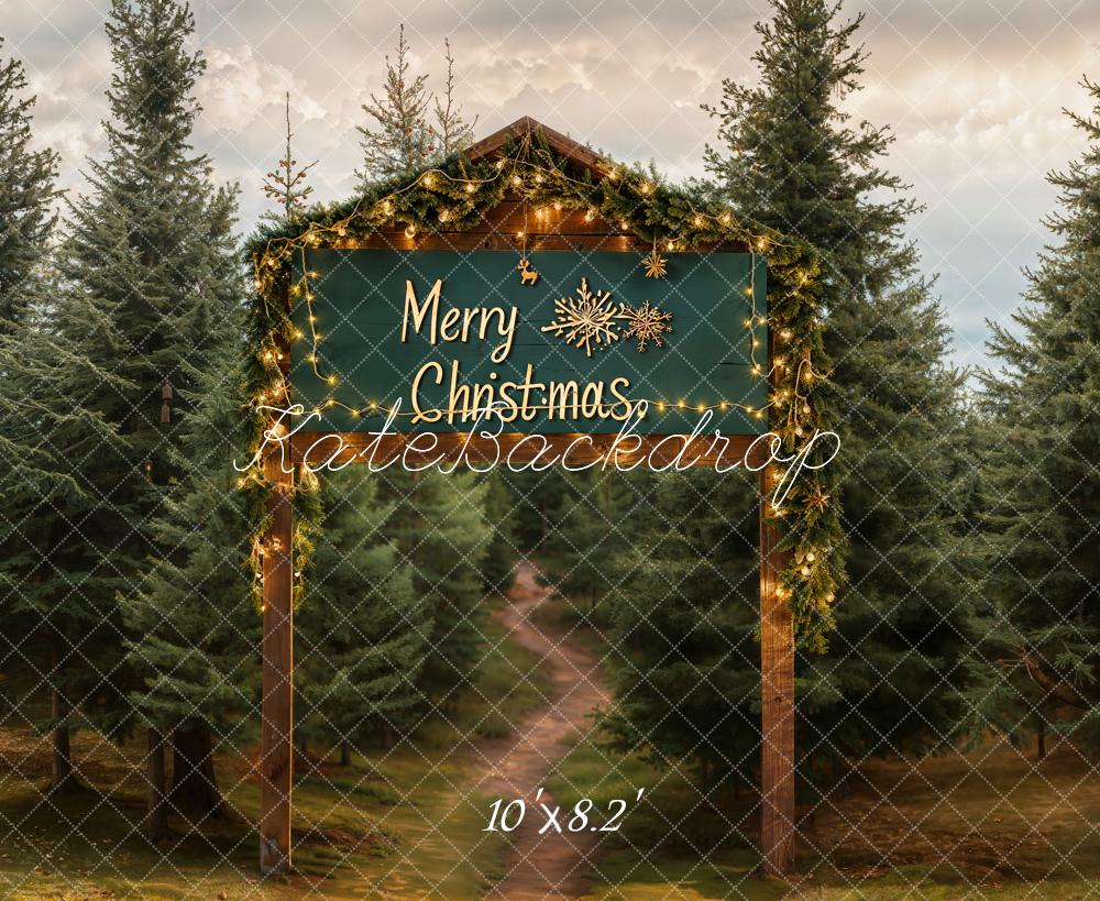 Kate Merry Christmas Tree Forest Backdrop Designed by Emetselch - Kate Backdrop AU