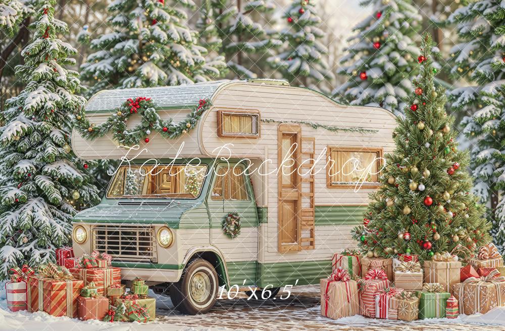 Kate Christmas Gift Forest RV Backdrop Designed by Emetselch