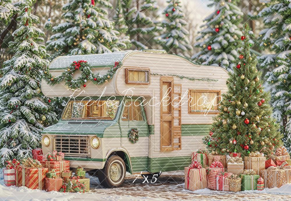Kate Christmas Gift Forest RV Backdrop Designed by Emetselch
