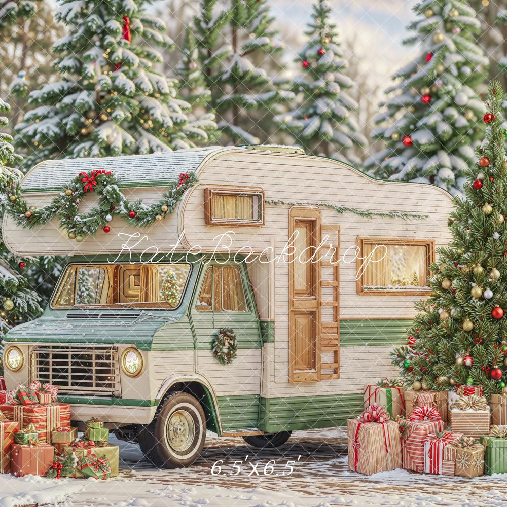 Kate Christmas Gift Forest RV Backdrop Designed by Emetselch