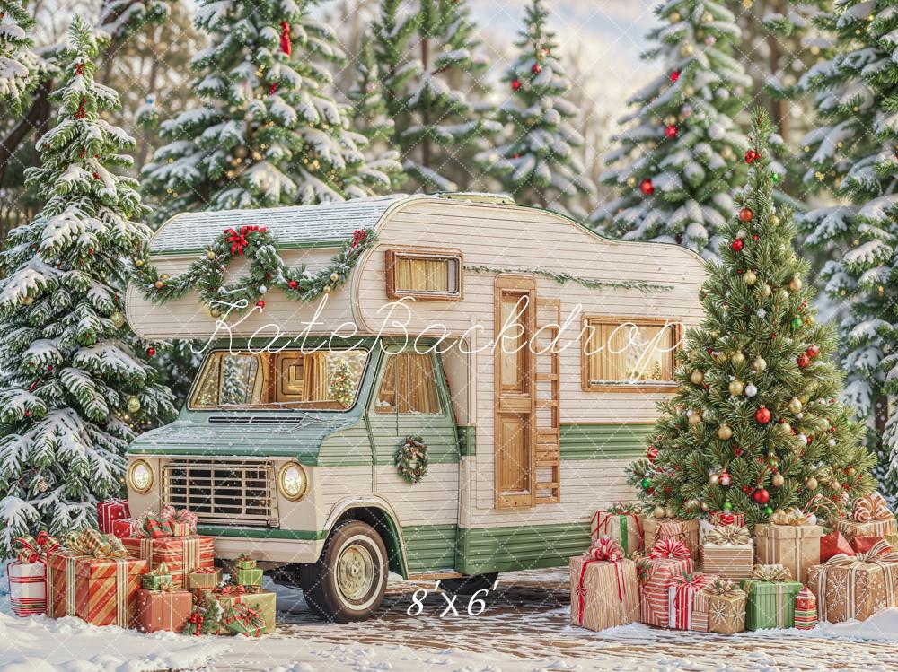 Kate Christmas Gift Forest RV Backdrop Designed by Emetselch