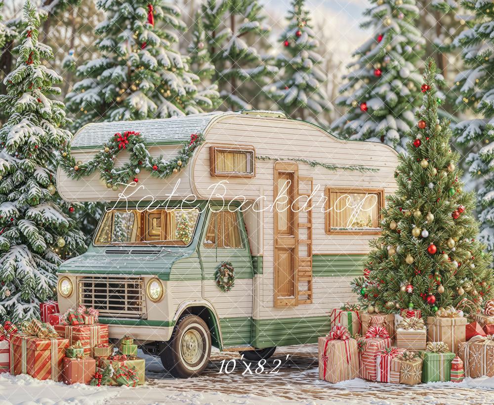 Kate Christmas Gift Forest RV Backdrop Designed by Emetselch