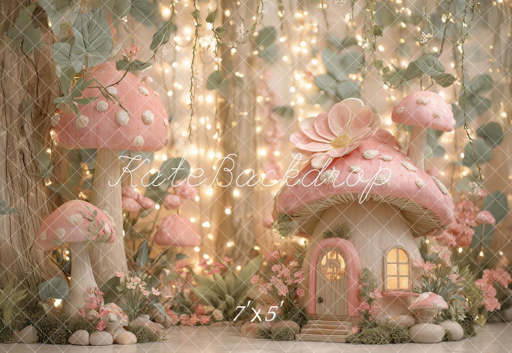 Kate Mushroom Elf Pink Backdrop Designed by Ashley Paul