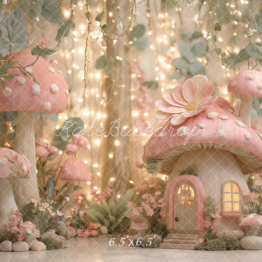 Kate Mushroom Elf Pink Backdrop Designed by Ashley Paul
