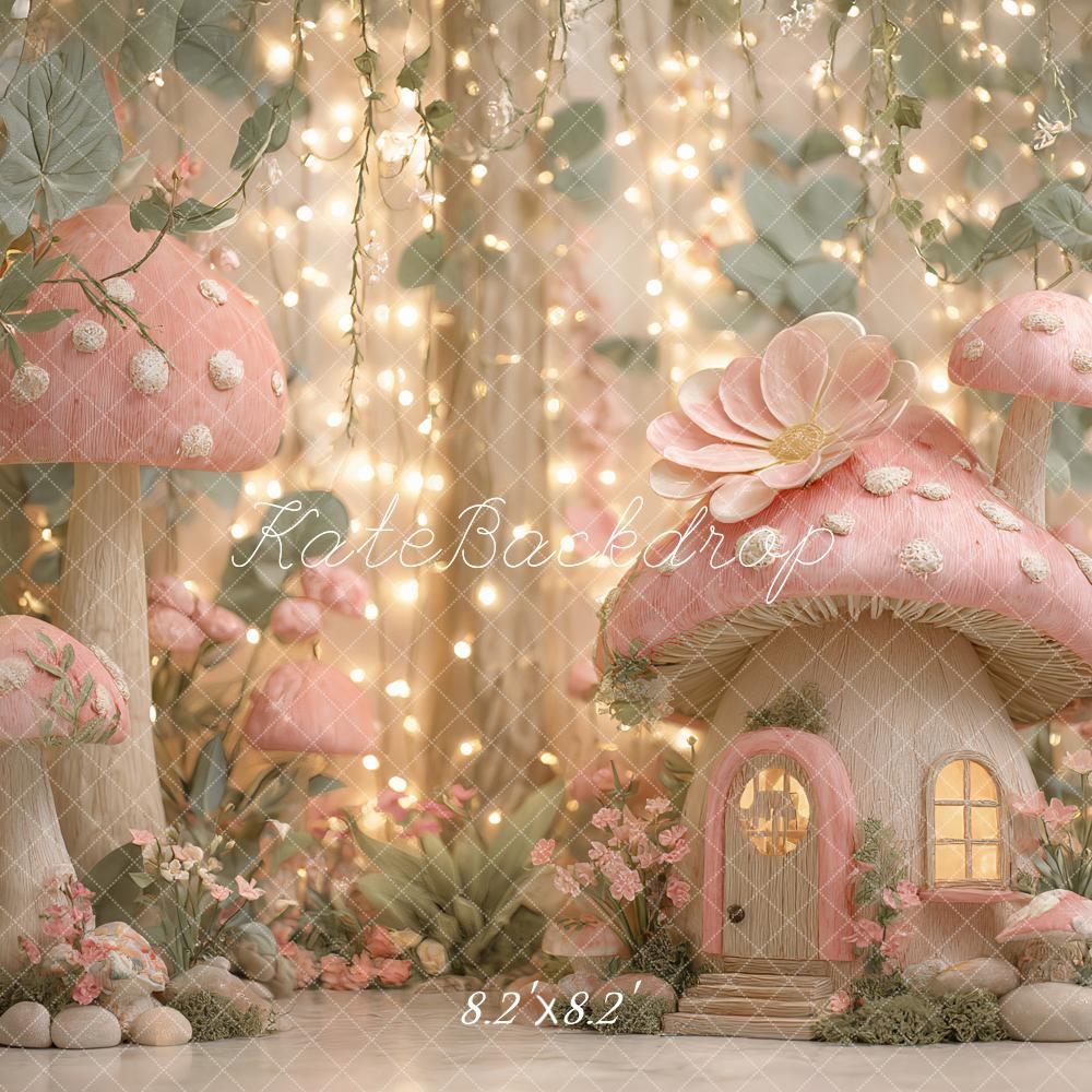 Kate Mushroom Elf Pink Backdrop Designed by Ashley Paul