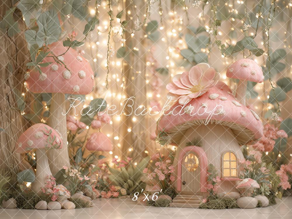 Kate Mushroom Elf Pink Backdrop Designed by Ashley Paul
