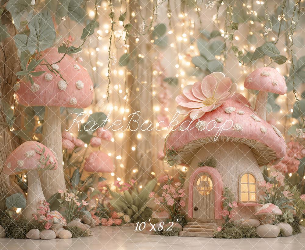 Kate Mushroom Elf Pink Backdrop Designed by Ashley Paul