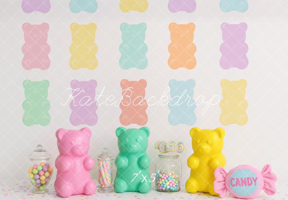 Kate Pastel Gummy Bears Candy Backdrop Designed by Patty Roberts - Kate Backdrop AU