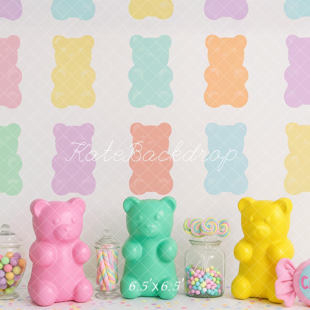 Kate Pastel Gummy Bears Candy Backdrop Designed by Patty Roberts - Kate Backdrop AU
