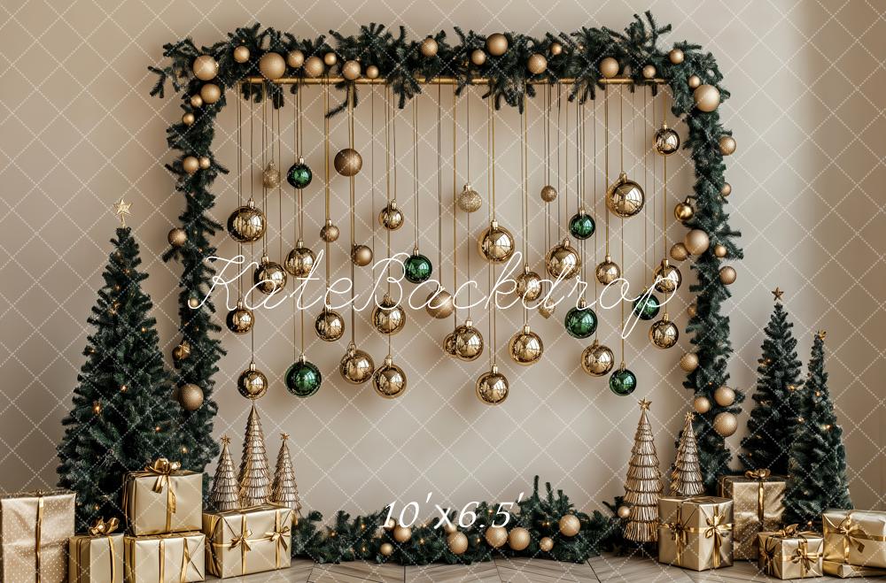 Kate Gold Bauble Christmas Backdrop Designed by Patty Roberts - Kate Backdrop AU