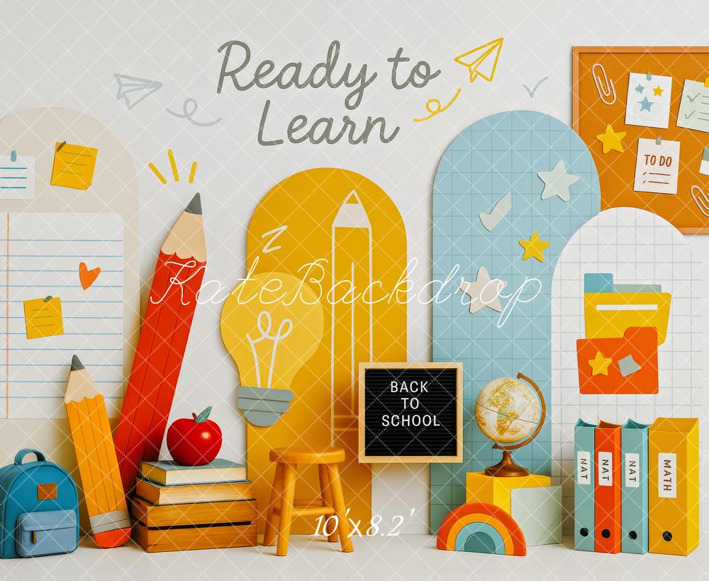 Kate Ready to Learn Backdrop Back To School Designed by Patty Roberts - Kate Backdrop AU