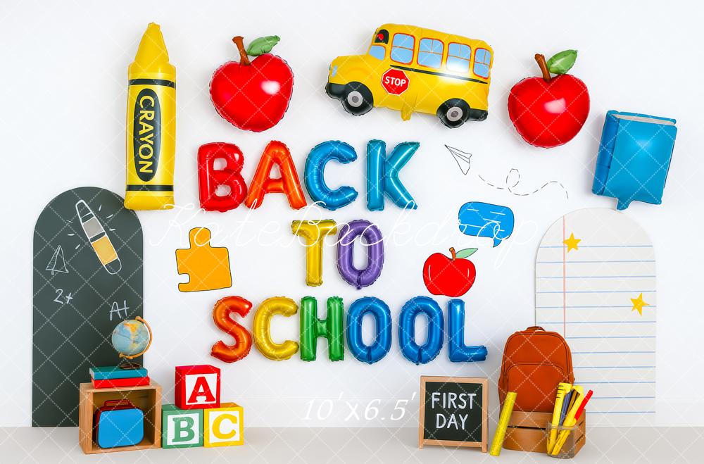 Kate Back To School Backdrop Primary Color Classroom Designed by Patty Roberts - Kate Backdrop AU