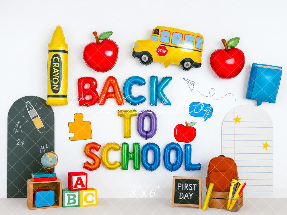 Kate Back To School Backdrop Primary Color Classroom Designed by Patty Roberts - Kate Backdrop AU