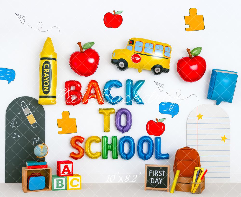 Kate Back To School Backdrop Primary Color Classroom Designed by Patty Roberts - Kate Backdrop AU