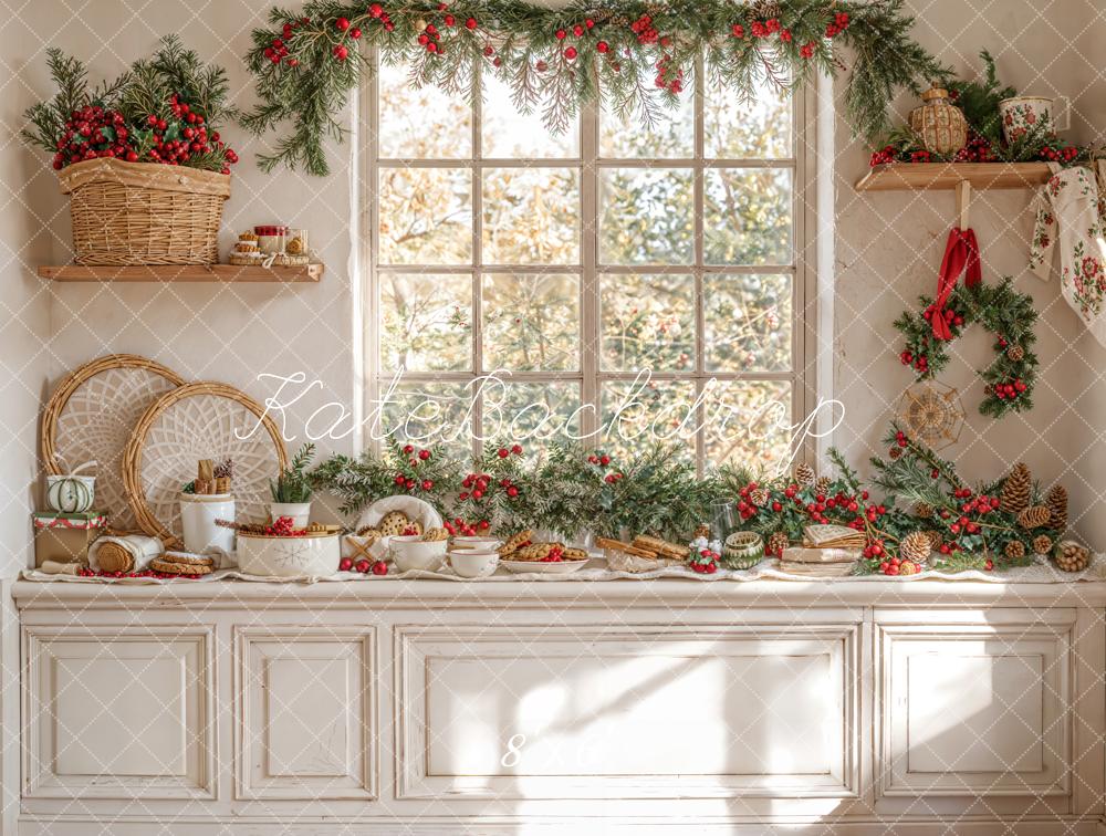 Kate Christmas White Kitchen Backdrop Designed by Emetselch