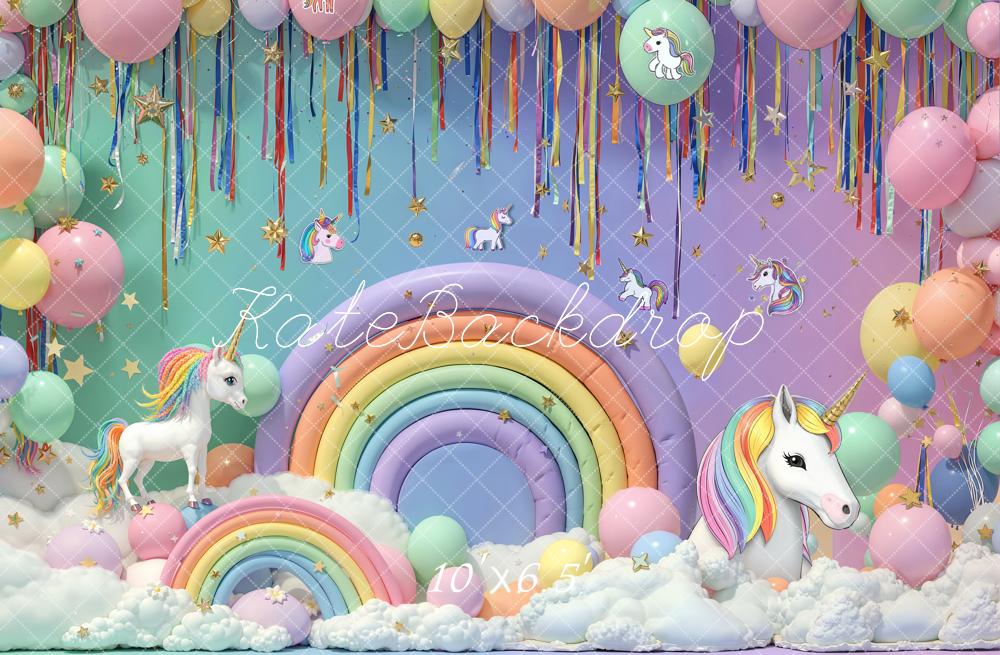 Kate Rainbow Cloud Unicorn Backdrop Cake Smash Designed by Emetselch