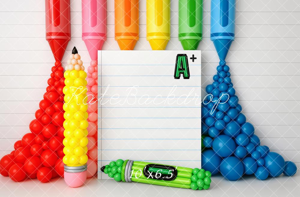 Kate Back to School Balloons Backdrop Designed by Patty Roberts - Kate Backdrop AU