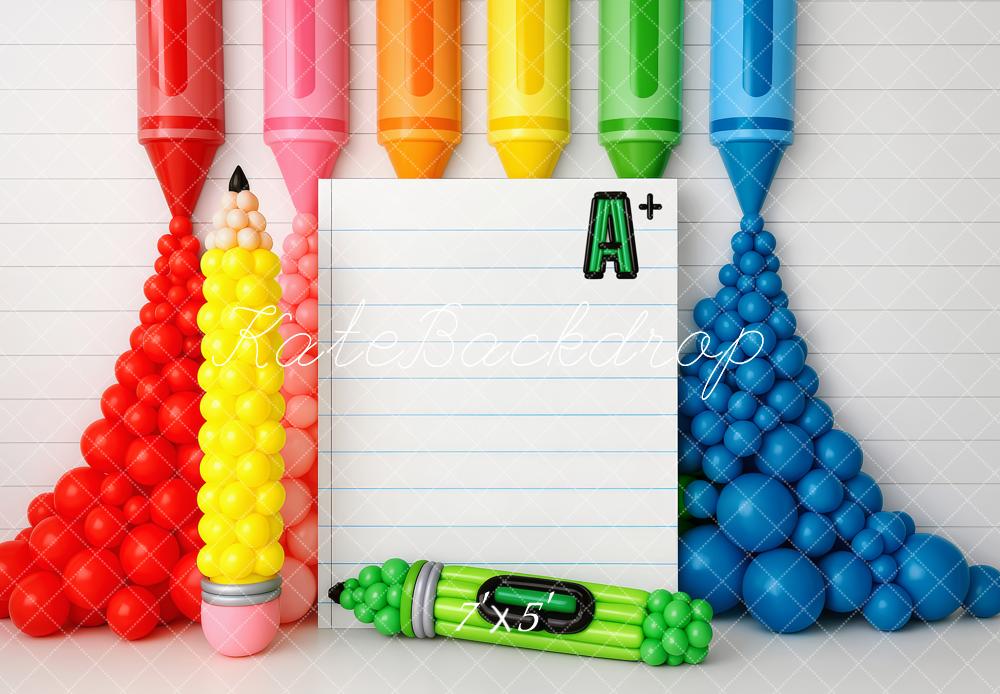 Kate Back to School Balloons Backdrop Designed by Patty Roberts - Kate Backdrop AU