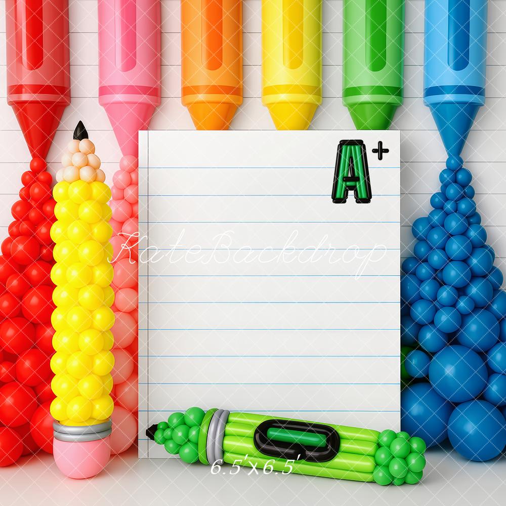 Kate Back to School Balloons Backdrop Designed by Patty Roberts - Kate Backdrop AU