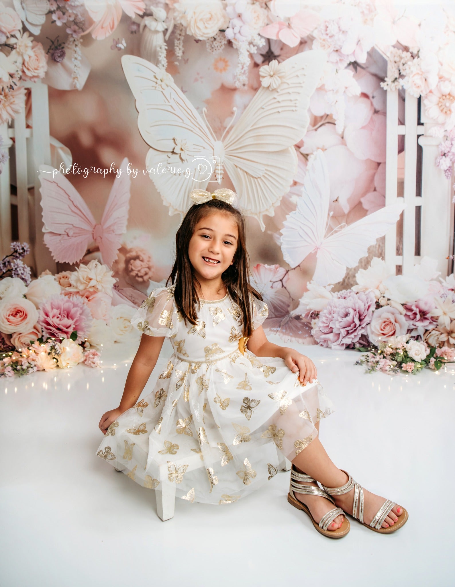 Kate Butterfly Flower Pink Pastel Backdrop Designed by Chain