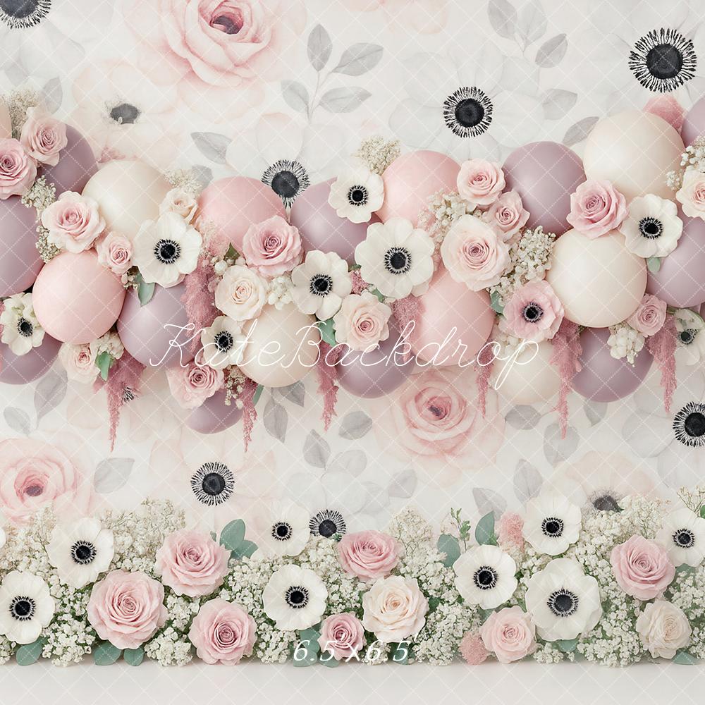 Kate Balloon Garland Floral Backdrop Designed by Ashley Paul - Kate Backdrop AU