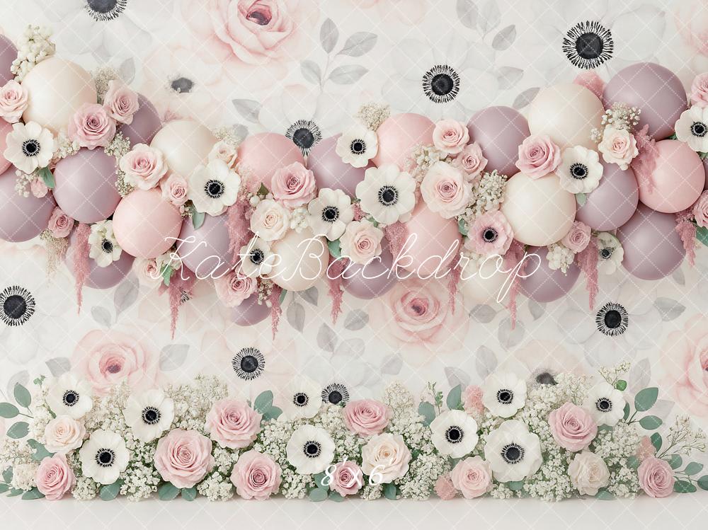Kate Balloon Garland Floral Backdrop Designed by Ashley Paul - Kate Backdrop AU