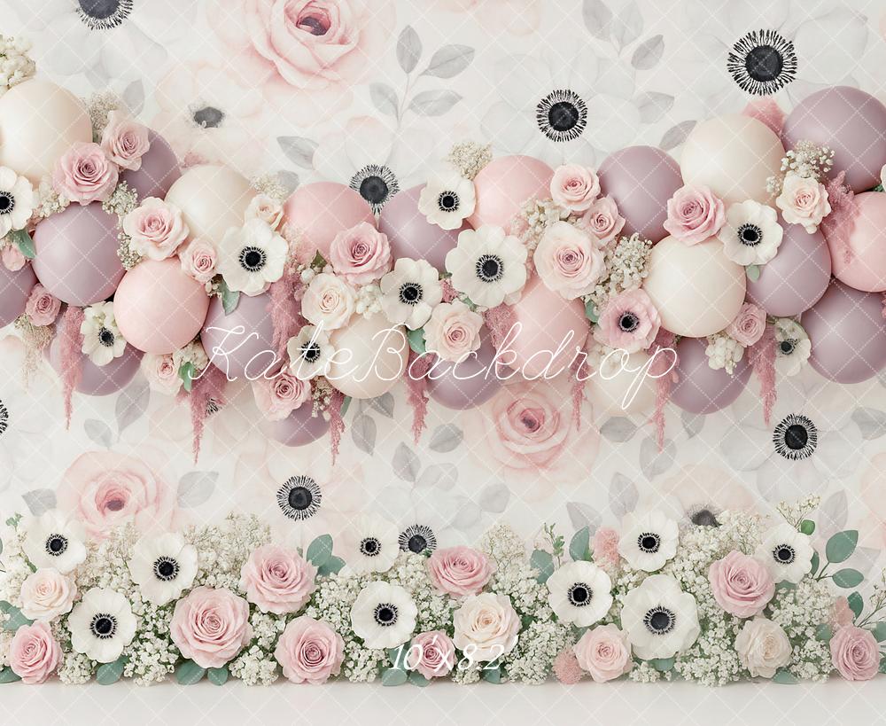 Kate Balloon Garland Floral Backdrop Designed by Ashley Paul - Kate Backdrop AU