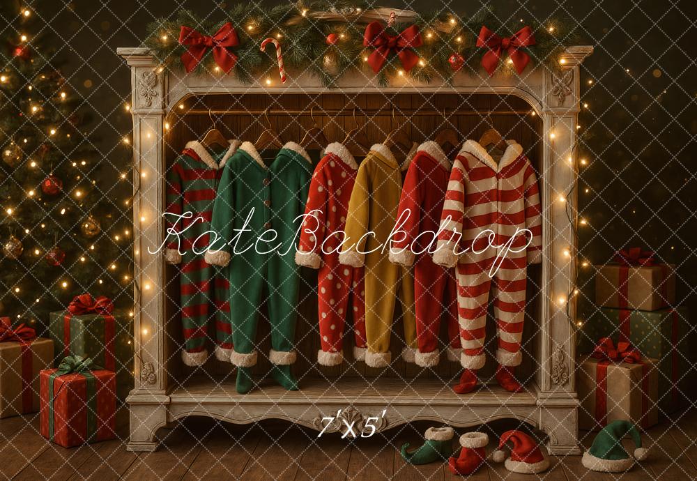 Kate Elf Closet Christmas Backdrop Designed by Ashley Paul - Kate Backdrop AU