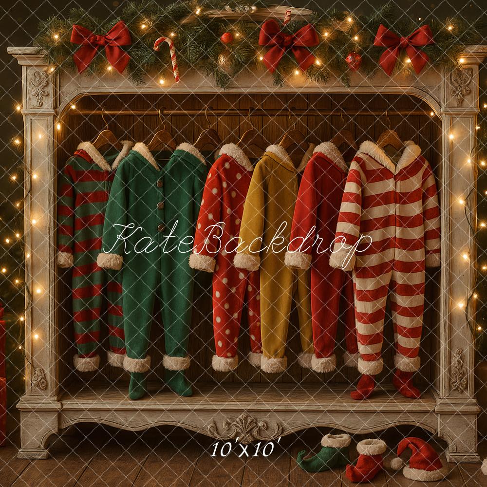 Kate Elf Closet Christmas Backdrop Designed by Ashley Paul - Kate Backdrop AU