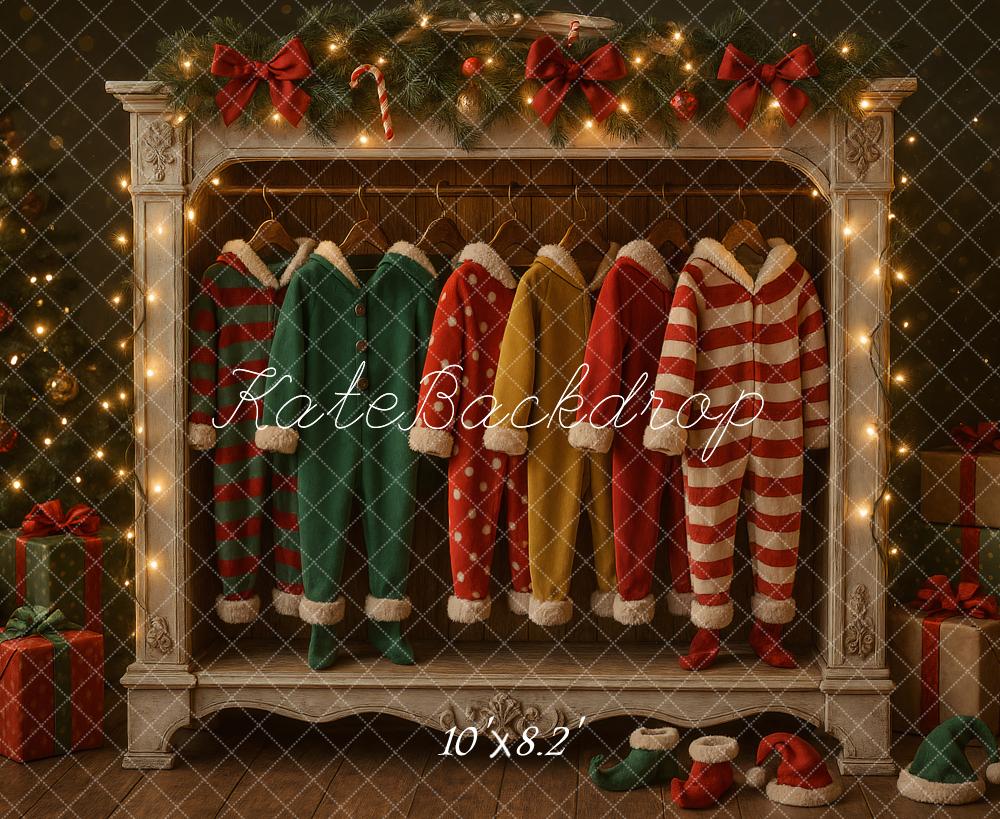 Kate Elf Closet Christmas Backdrop Designed by Ashley Paul - Kate Backdrop AU