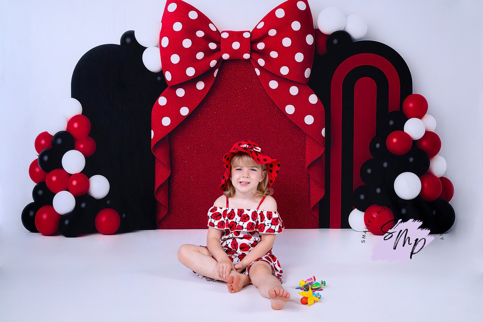 Kate Red Bow Birthday Party Backdrop Designed by Ashley Paul