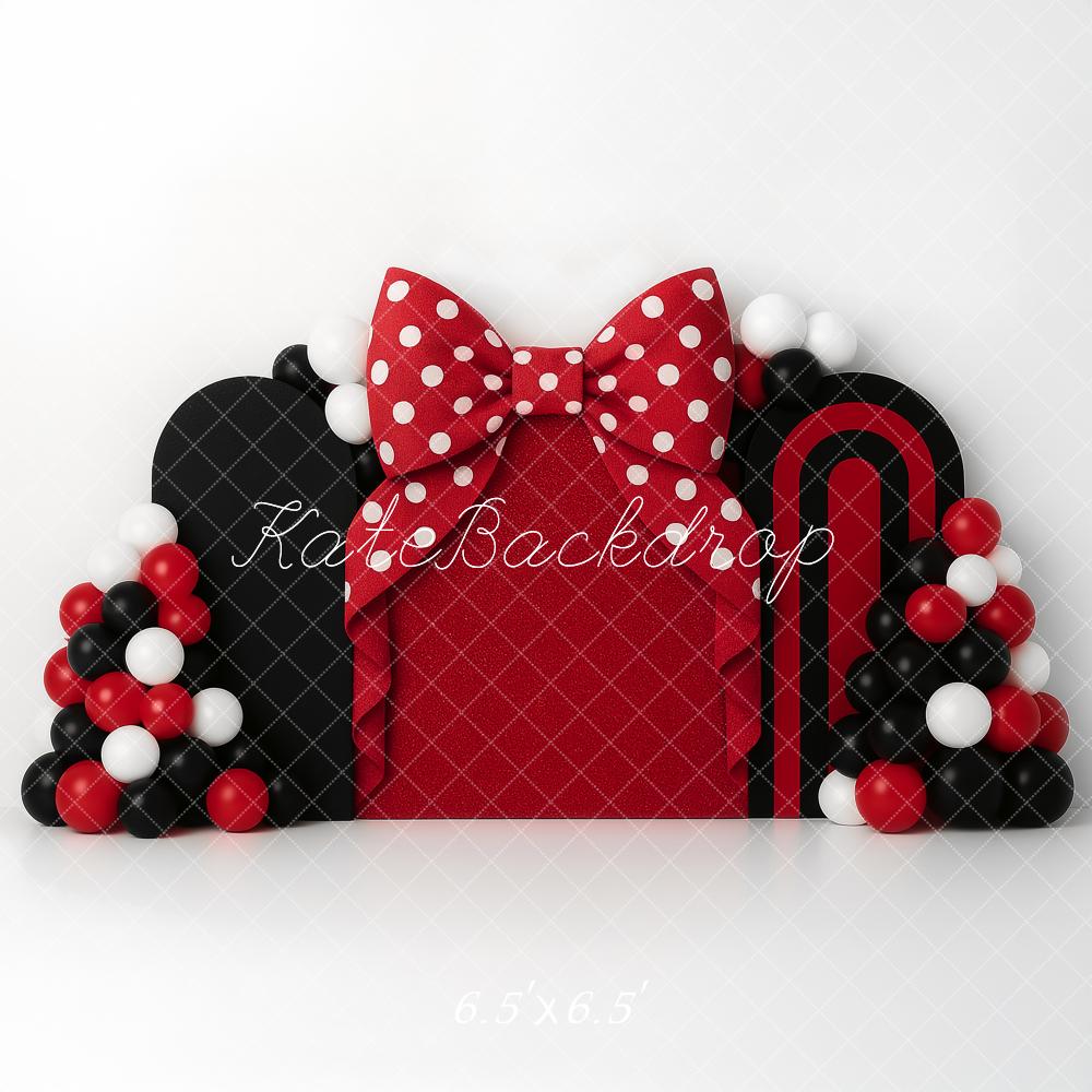 Kate Red Bow Birthday Party Backdrop Designed by Ashley Paul - Kate Backdrop AU