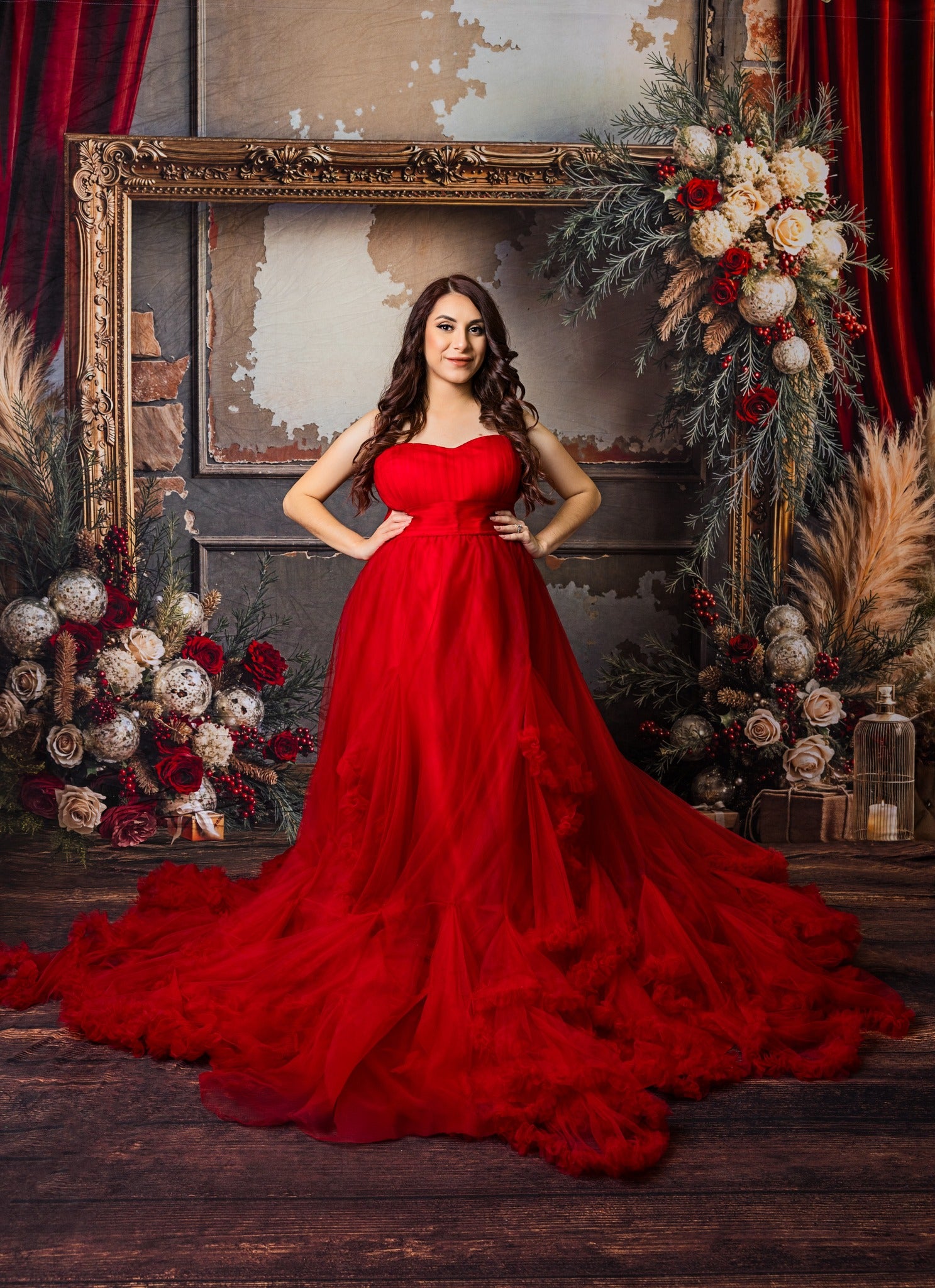 Kate Christmas Pampas Backdrop Designed by Emetselch