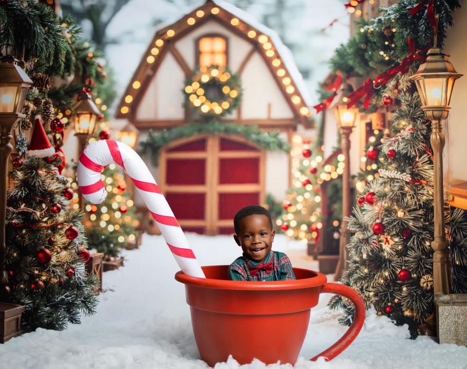 Kate Village Christmas Trees Backdrop Designed by Emetselch - Kate Backdrop AU