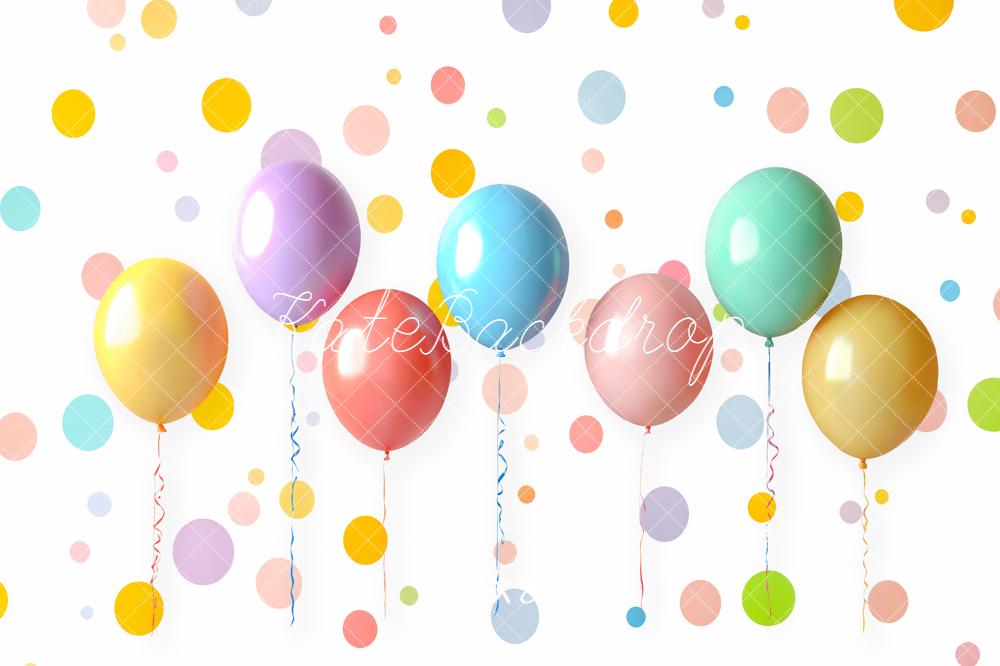 Kate Colourful Balloons Confetti Dots Backdrop Designed by Emetselch