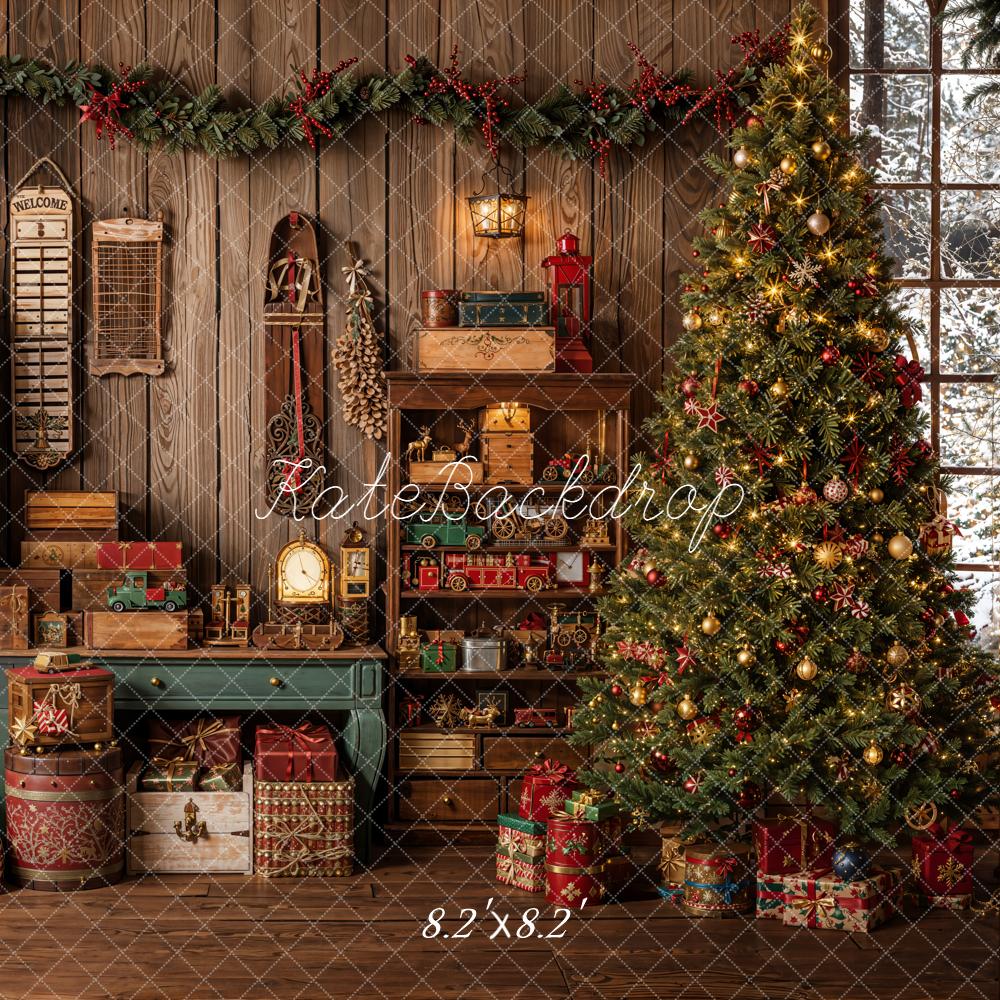 Kate Christmas Tree Wood Gifts Backdrop Designed by Emetselch