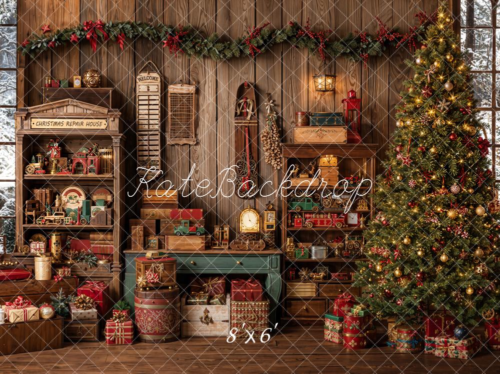 Kate Christmas Tree Wood Gifts Backdrop Designed by Emetselch