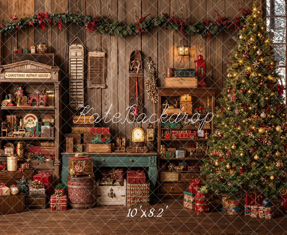 Kate Christmas Tree Wood Gifts Backdrop Designed by Emetselch