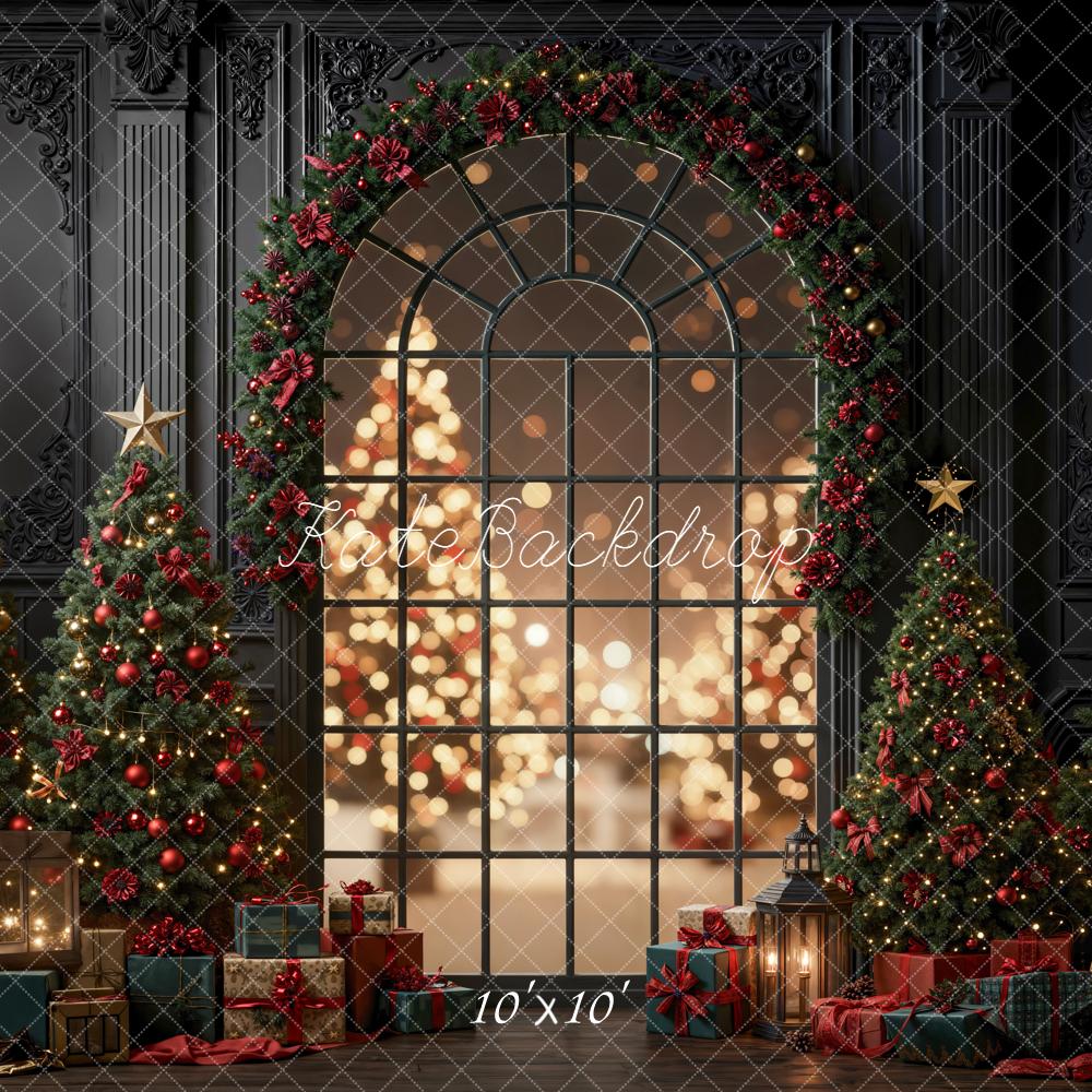 Kate Christmas Tree Arch Bokeh Window Backdrop Designed by Emetselch