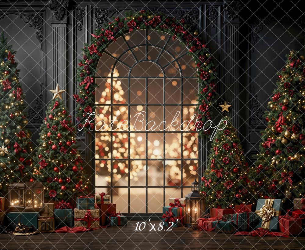 Kate Christmas Tree Arch Bokeh Window Backdrop Designed by Emetselch