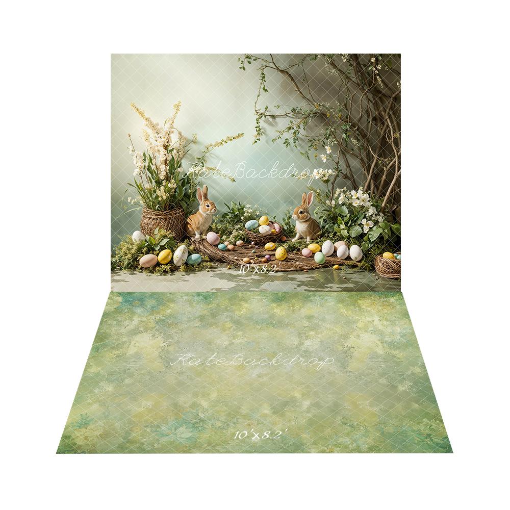 Kate Easter Bunny Backdrop+Abstract Texture Floor Backdrop