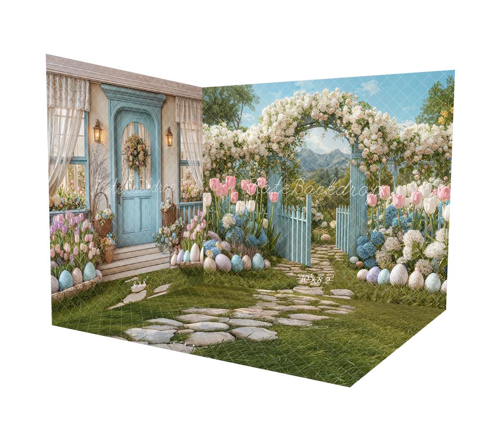 Kate Easter Flower Door Garden Stone Grass Path Room Set