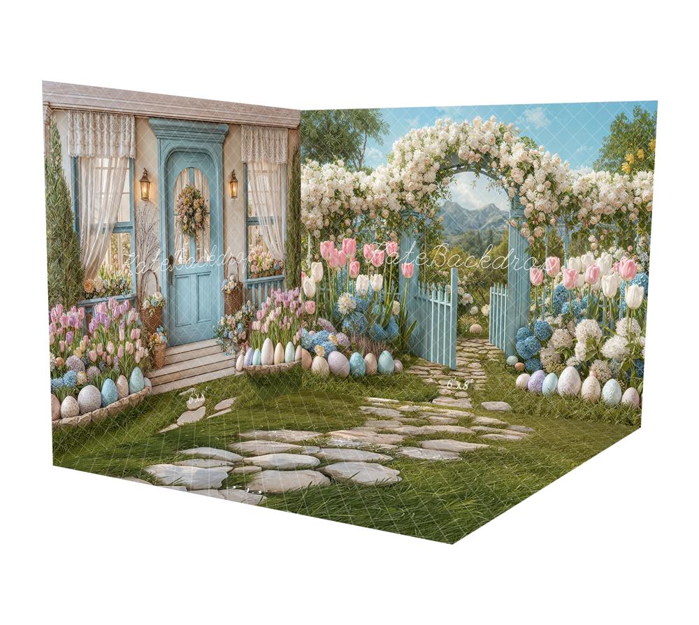 Kate Easter Flower Door Garden Stone Grass Path Room Set