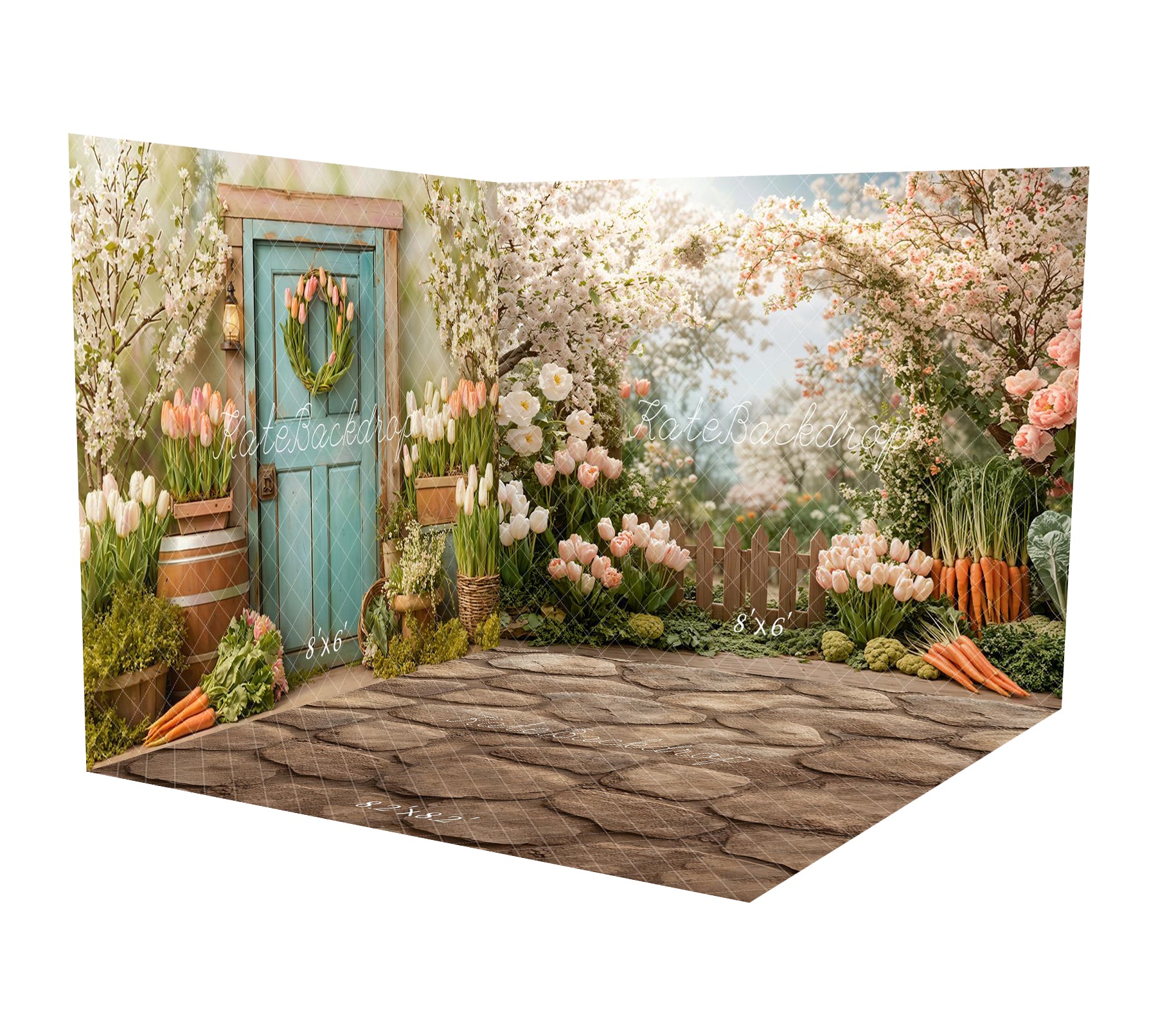 Kate Spring Garden Tulips Carrots Door Room Set