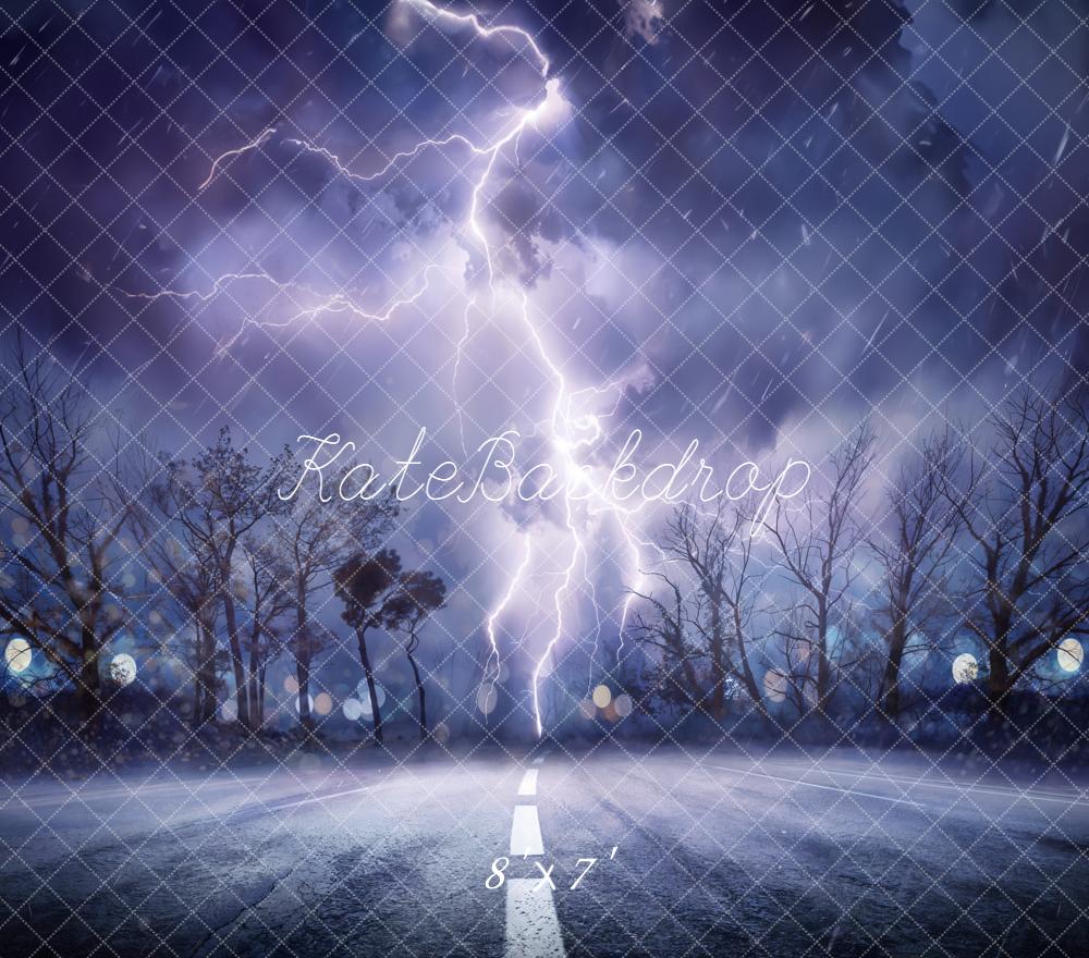 Kate Lightning Outdoors Night Vinyl Backdrop Floor