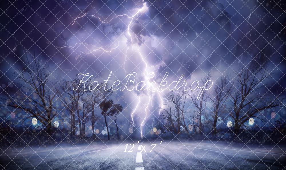 Kate Lightning Outdoors Night Vinyl Backdrop Floor
